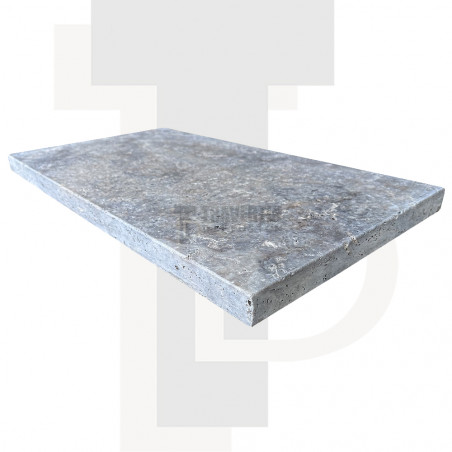 Margelle Piscine en Travertin SILVER Bord Droit 33x61x3cm