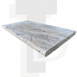 Margelle Piscine en Travertin SILVER 2ème choix Bord Rond 33x61x3cm
