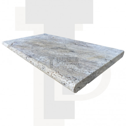 Margelle Piscine en Travertin SILVER 2ème choix Bord Rond 33x61x3cm