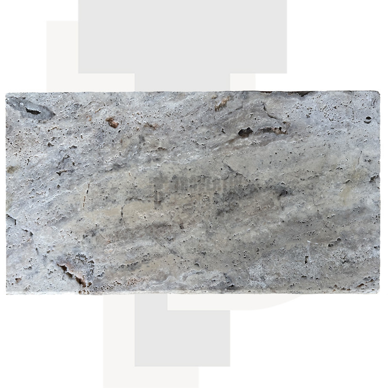 Margelle Piscine en Travertin SILVER 2ème choix Bord Rond 33x61x3cm