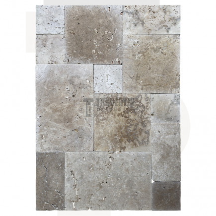 Carrelage travertin MIX 2CH vieilli Opus Romain ép.1,2cm