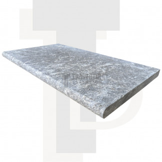 Margelle Piscine en Travertin SILVER Bord Rond 33x61x3cm