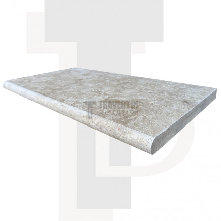 Margelle Piscine en Travertin PREMIUM Bord Rond 33x61x3cm