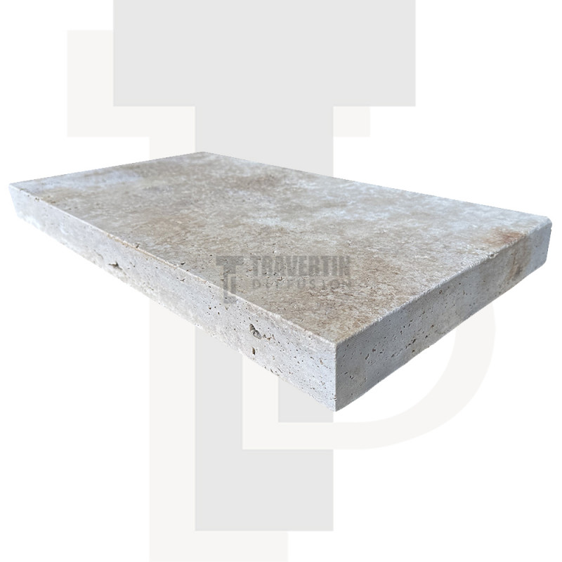 Margelle Piscine en Travertin CLASSIC MIX Bord Droit 40,6x61x5cm