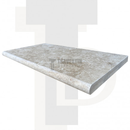 Margelle Piscine en Travertin CLASSIC MIX Bord Rond 33x61x3cm