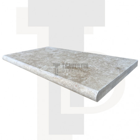 Margelle Piscine en Travertin CLASSIC MIX Bord Rond 33x61x3cm