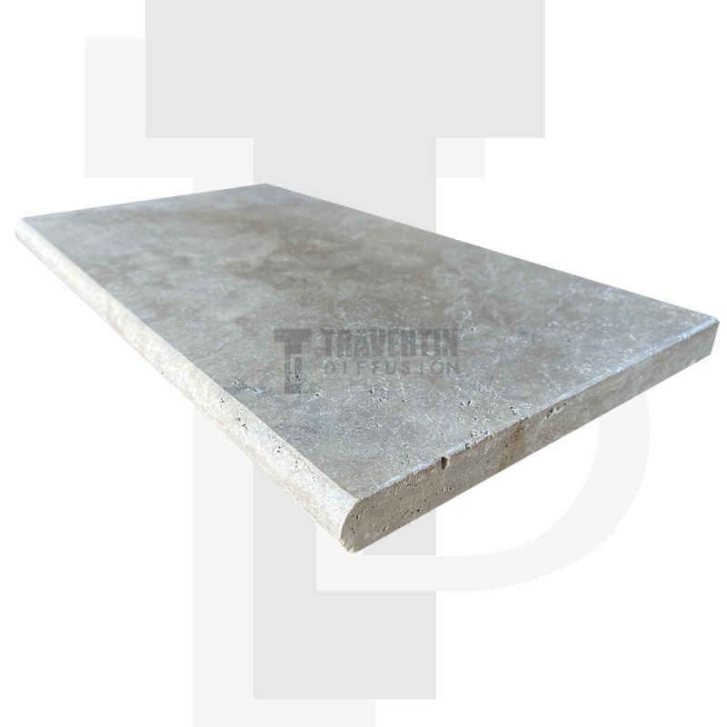 Margelle Piscine en Travertin MIX 2ème choix Bord Rond 33x61x3cm