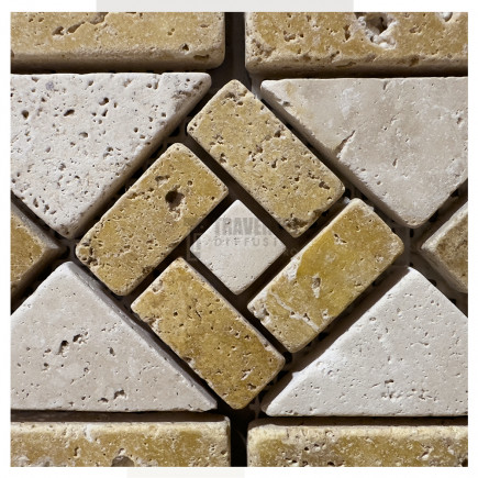 Frise spiral Travertin Beige/Jaune 12x29x1cm