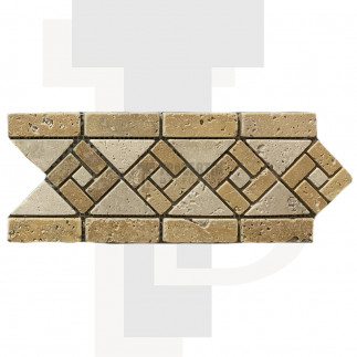 Frise spiral Travertin Beige/Jaune 12x29x1cm