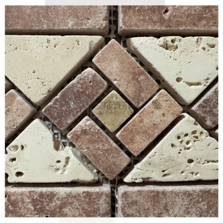 Frise spiral Travertin Beige/Vieux Rose 12x29x1cm