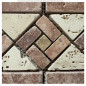 Frise spiral Travertin Beige/Vieux Rose 12x29x1cm