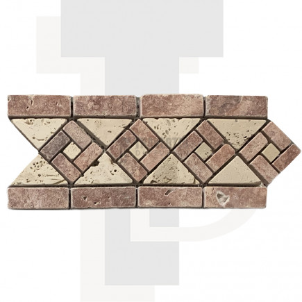 Frise spiral Travertin Beige/Vieux Rose 12x29x1cm