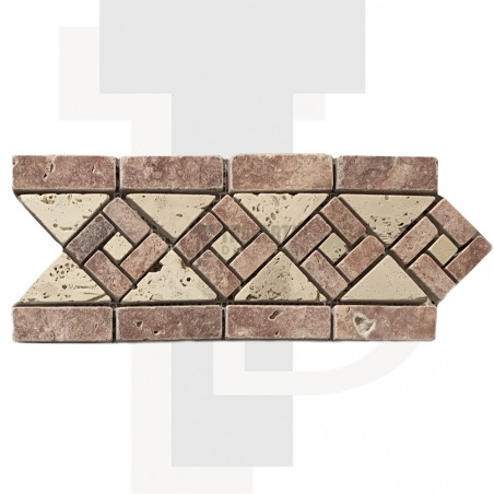 Frise spiral Travertin Beige/Vieux Rose 12x29x1cm