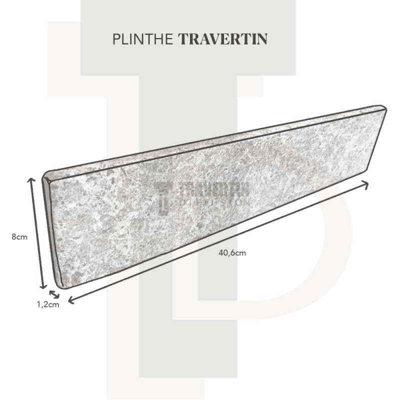 Plinthe Travertin SCABOS 8x40,6x1,2cm - Pack de 10
