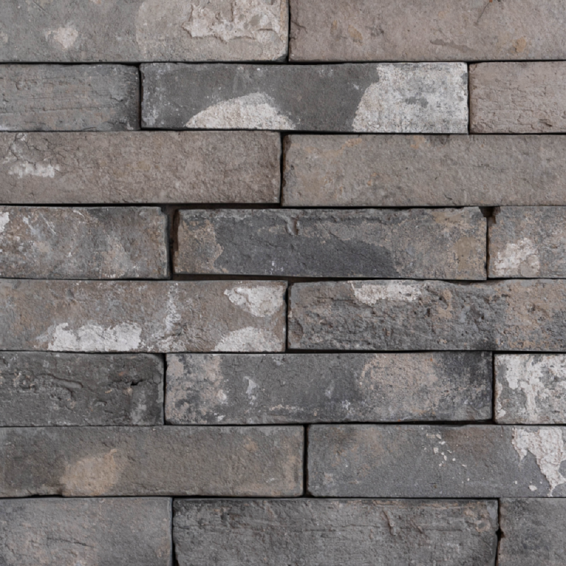 Parement Brique grise vieillie 23x5x2 cm