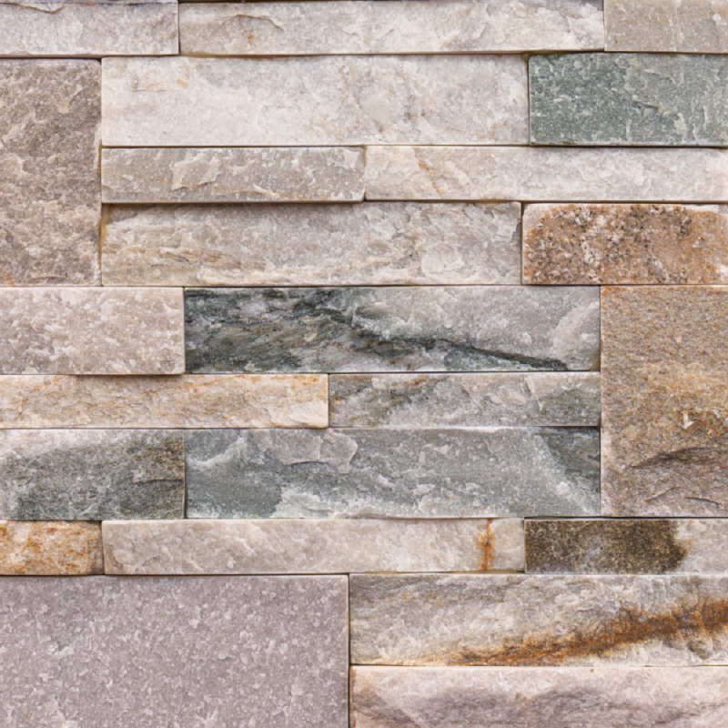 Parement opus Quartzite Multicolor 38x18x1-1.5 cm