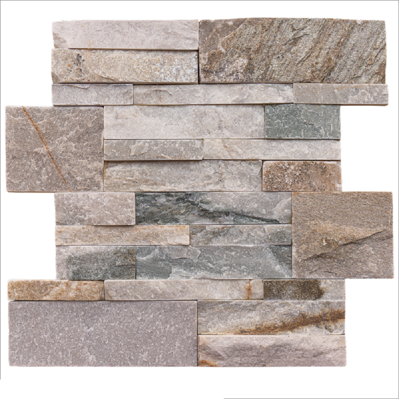 Parement opus Quartzite Multicolor 38x18x1-1.5 cm