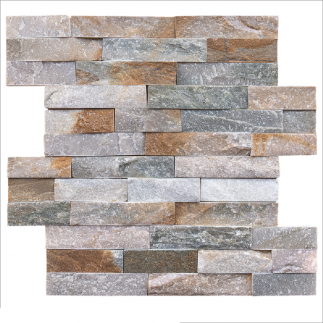 Parement Quartzite Multicolor 38x18x1-1.5 cm