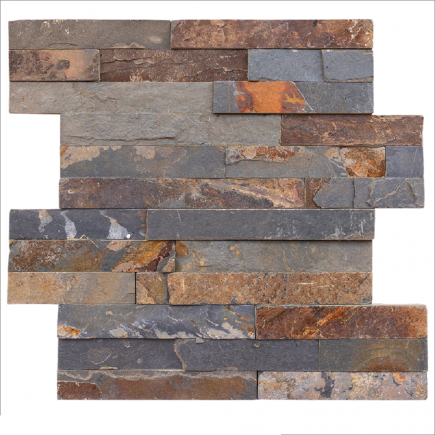 Parement Ardoise Multicolor 38x18x1-1.5 cm