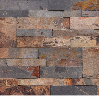 Parement opus Ardoise Multicolor 38x18x1-1.5 cm