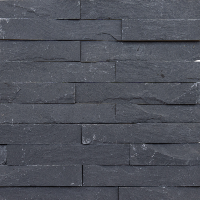 Parement Ardoise Noire 38x18x1-1.5 cm