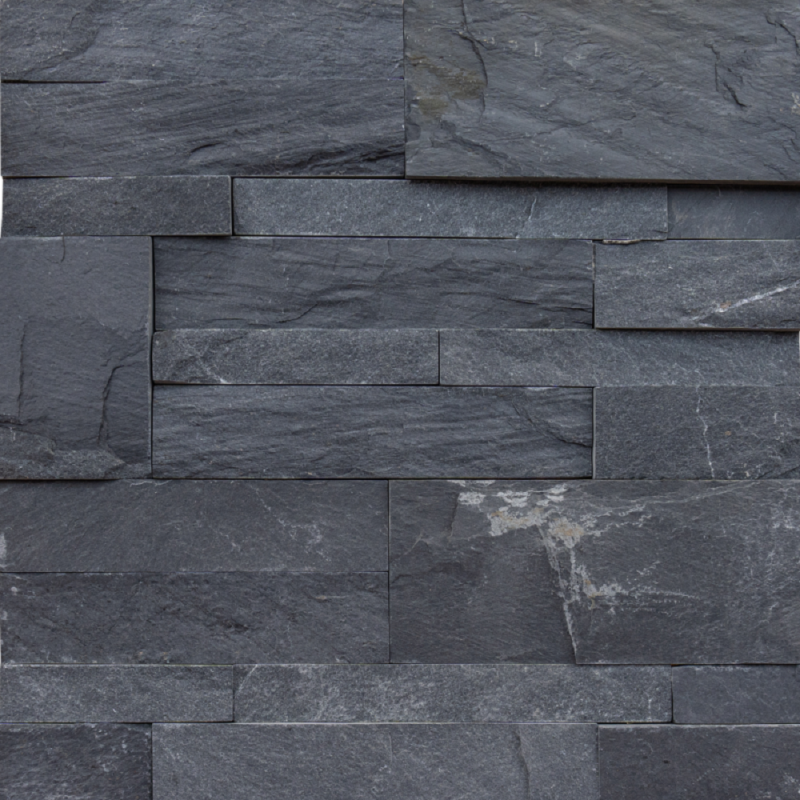 Parement opus Ardoise Noire 38x18x1-1.5 cm