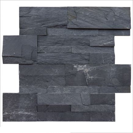 Parement opus Ardoise Noire 38x18x1-1.5 cm