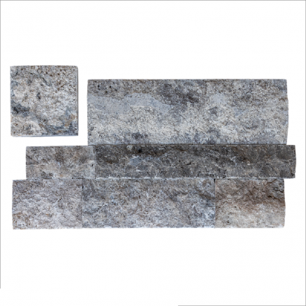 Parement Travertin SILVER BLx5/7.5/10x2.2 cm