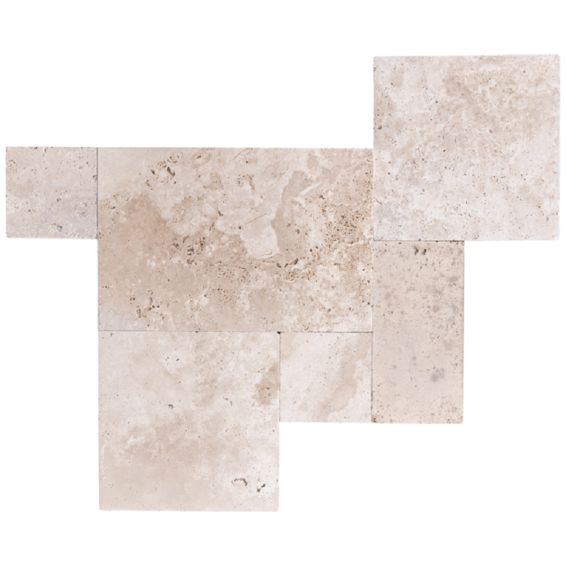 Carrelage travertin LIGHT MIX vieilli Opus Romain ép.1,2cm