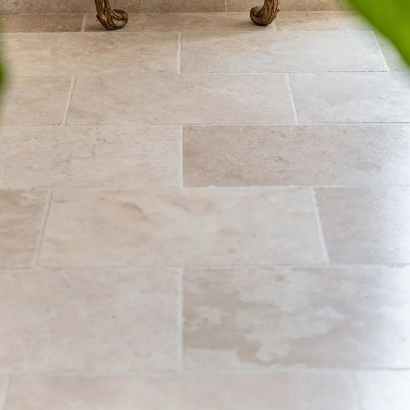 Carrelage travertin LIGHT MIX vieilli Opus Romain ép.1,2cm