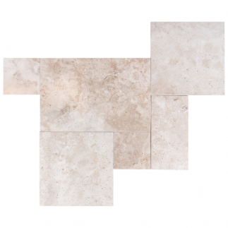 Carrelage travertin LIGHT MIX vieilli Big Opus ép.1,5cm