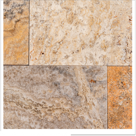 Carrelage travertin SCABOS vieilli 40,6x61x1,2cm