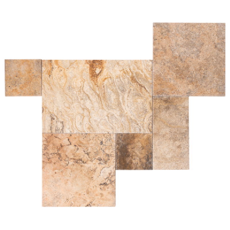 Carrelage travertin SCABOS vieilli Opus Romain ép.1,2cm