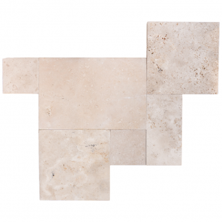 Carrelage travertin CLASSIC MIX vieilli Opus Romain ép.1,2 cm