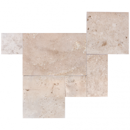 Carrelage travertin CLASSIC MIX vieilli Big Opus ép.1,5cm