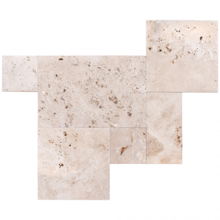 Carrelage travertin MIX 2CH vieilli Big Opus ép.1,5cm