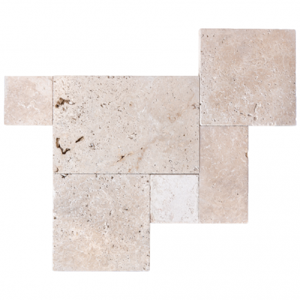 Carrelage travertin MIX 2CH vieilli Opus Romain ép.3cm