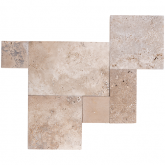 Carrelage travertin MIX NUANCÉ vieilli Opus Romain ép.1,2cm