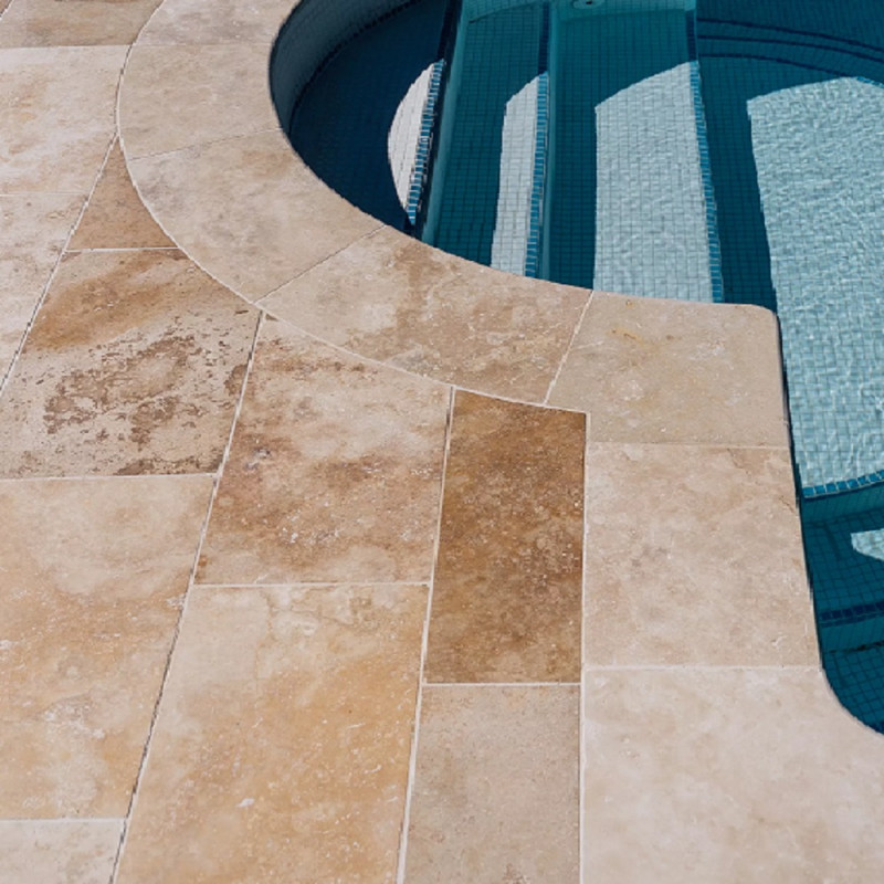 Carrelage travertin MIX NUANCÉ vieilli 40,6x61x1,2cm