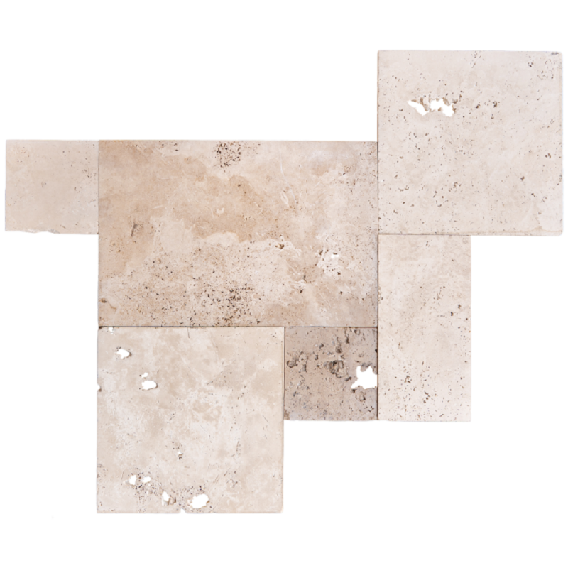 Carrelage travertin MIX COM 2 vieilli Opus Romain ép.1,2cm