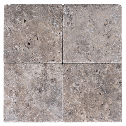 Pavé en travertin SILVER vieilli 15,3x15,3x3cm