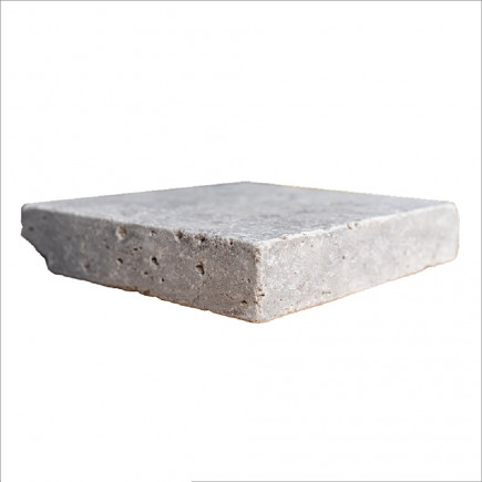 Pavé en travertin SILVER vieilli 15,3x15,3x3cm