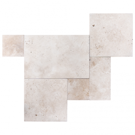 Carrelage travertin LIGHT MIX vieilli Opus Romain ép.2cm