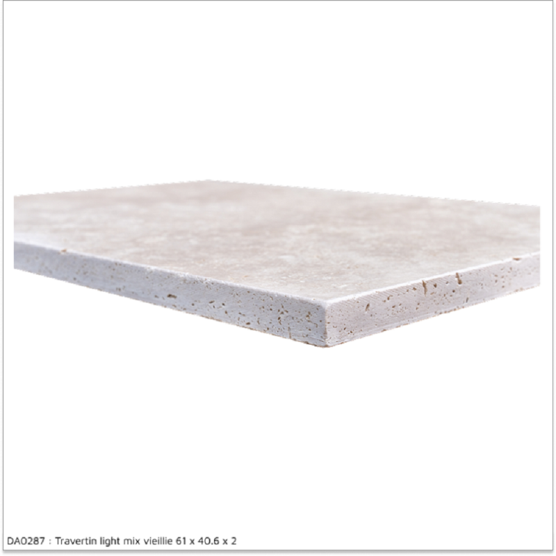 Carrelage travertin LIGHT MIX vieilli Opus Romain ép.2cm