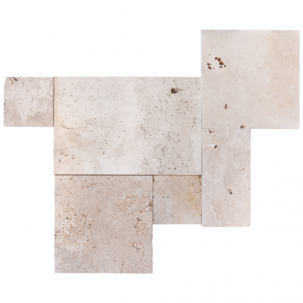 Carrelage travertin MIX 2CH vieilli Opus Romain ép.2cm