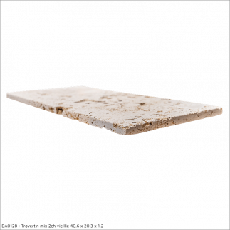 Carrelage travertin MIX 2CH vieilli 20.3x40.6x1,2cm