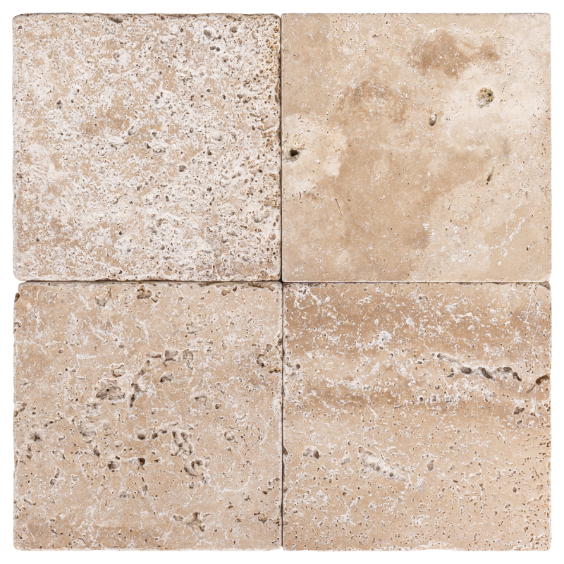 Carrelage travertin MIX 2CH vieilli 20.3x20.3x1,2cm