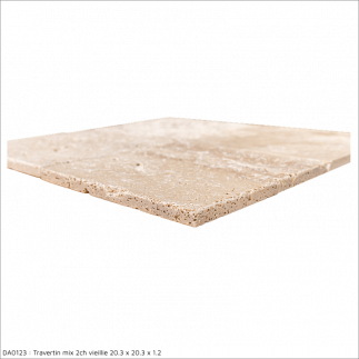 Carrelage travertin MIX 2CH vieilli 20.3x20.3x1,2cm