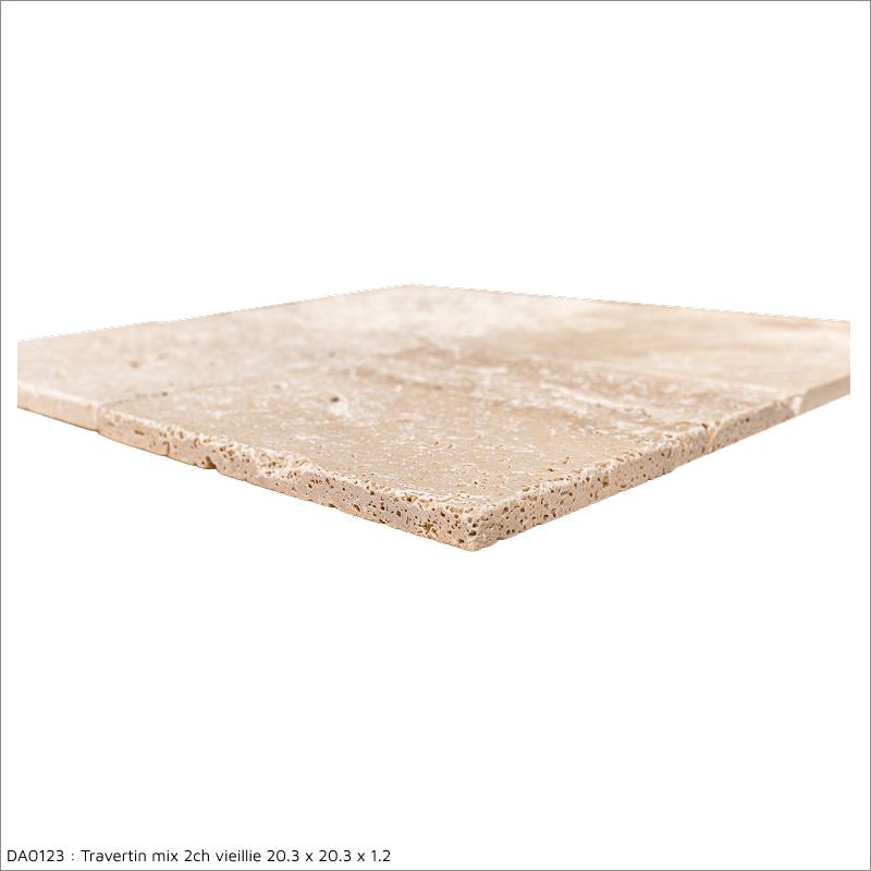 Carrelage travertin MIX 2CH vieilli 20.3x20.3x1,2cm