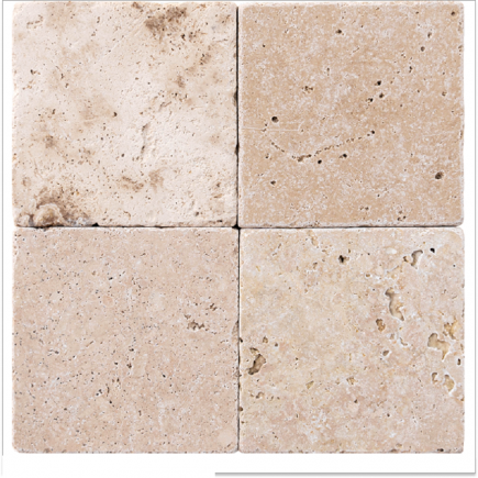 carrelage travertin CLASSIC MIX vieilli 10x10x1cm